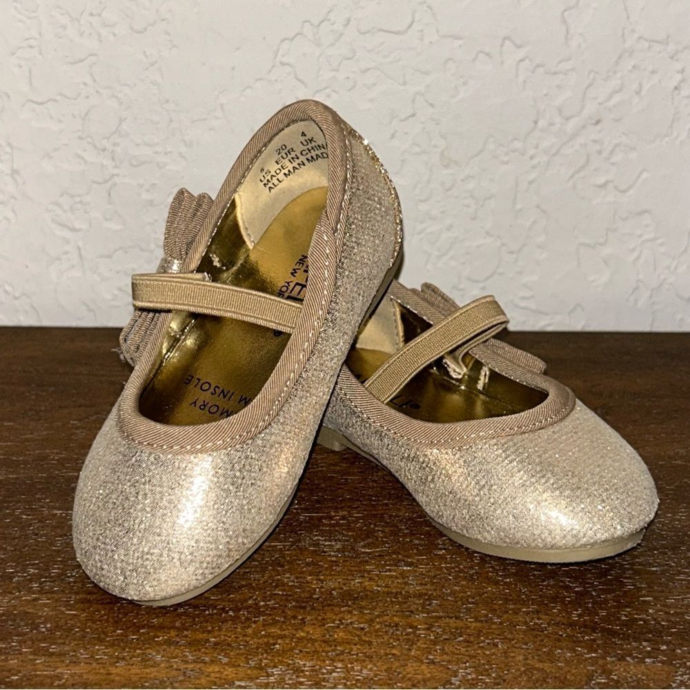 Capelli New York Glitter Bow Slip On Girl’s Mary Jane Flat Shoes